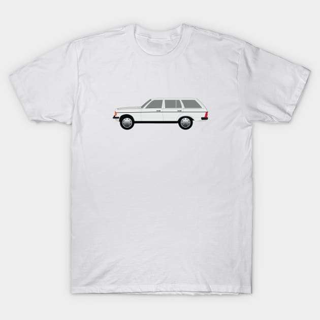 Mercedes W123 Wagon T-Shirt by kindacoolbutnotreally